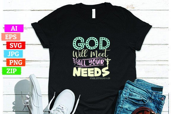 God Will Meet All Your Needs Philippians Graphics Freebies