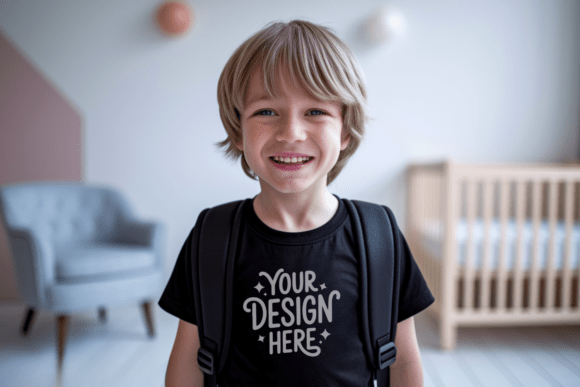 Kids Gildan 5000B T-shirt Mockup 33 Graphics Freebies